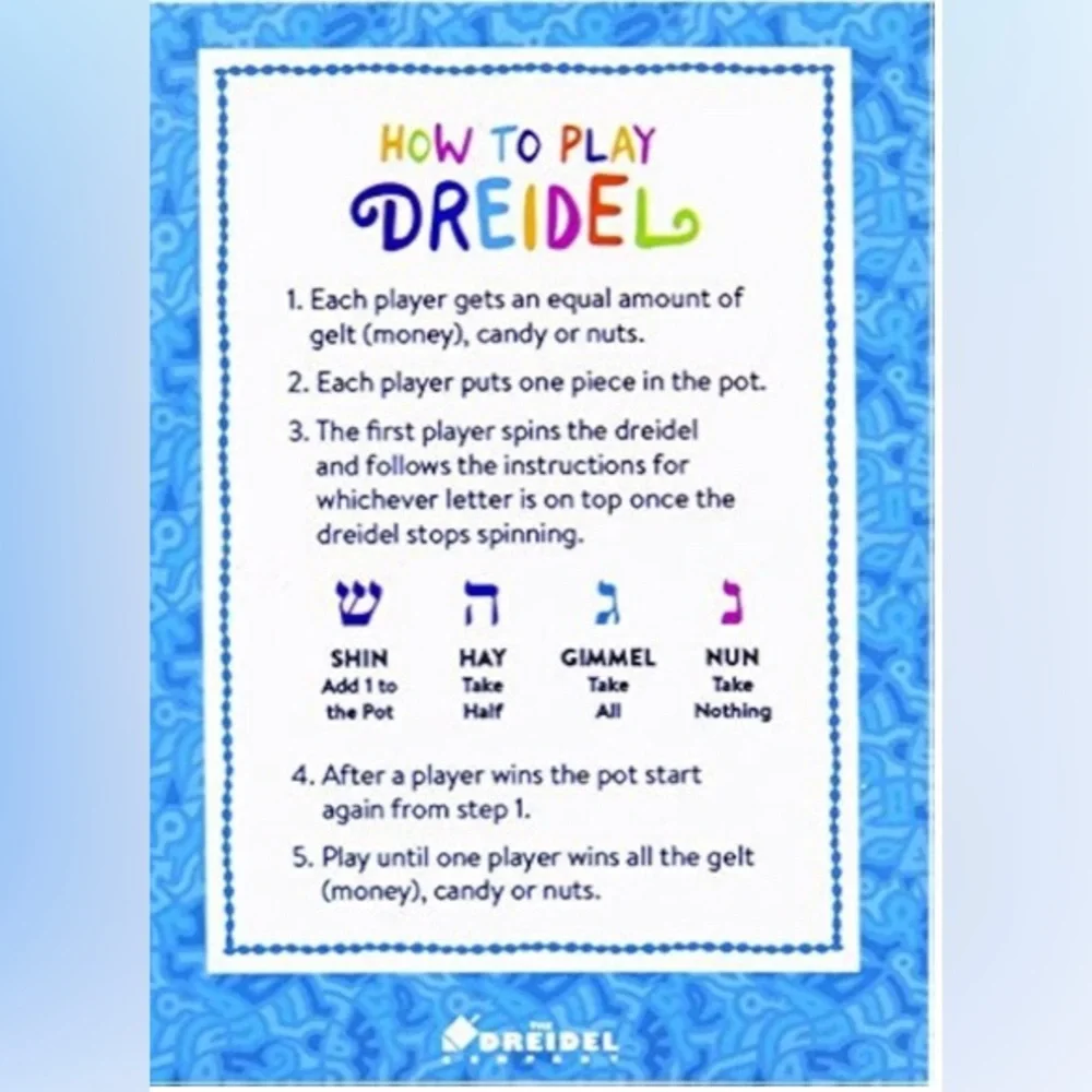 The Dreidel Company Hanukah Menorah, 44 Colored Candles, 4 Mini Dreidels & Gelt